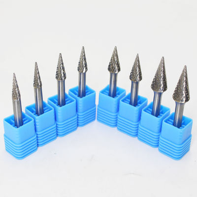 Qualität  Cone Shape Abrasive Tungsten Carbide Rotary Burr YG7 Grade Supplied Carbide Grinding Burrs for Hardened Steel Fabrik