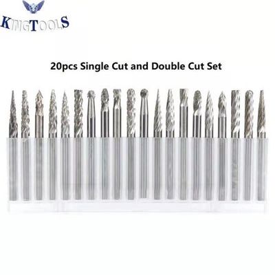 Qualität  20PC Double Cut Carbide Burr Set 0.118" (3mm) Shank, Rotary Tool Bits Cutting Burrs Fabrik