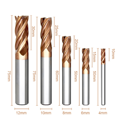 Guter Preis HRC55 goldene lange Strecke Endmill 4 zum Karbid-Schaftfräser Online