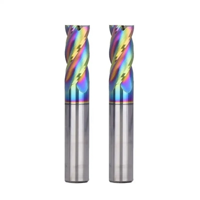 Guter Preis Regenbogen-Karbid DLC beschichtete Enden-Mills Fresas CNC-Fräser für Aluminium/Kupfer Online