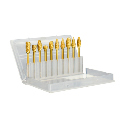 Ein guter Preis. Versatile Wolframkarbid-Burr-Set gelb beschichtet 3-6MM Stange Größe für Abrasiven/Schleifen Online