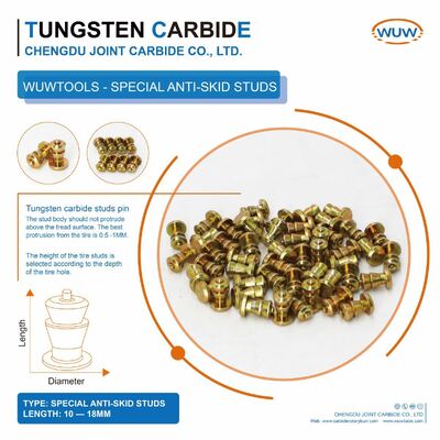 Ein guter Preis. Customized Tungsten Carbide Snow Tire Studs with 5.7-15 MM Overall Length and 6.5-12 MM Diameter for Bicycles Scooters ATV-UTV Forklift Auto Truck Off-Road Vehicle Online
