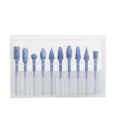 Ein guter Preis. 3mm Schaft Doppelschnitt Wolframkarbid-Rotierfräser mit blauer Beschichtung für Metall- und Holzbearbeitung Online