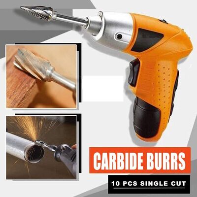 Ein guter Preis. Metallwerkzeuge Hartmetall-Gratfräser-Set, 10-teiliges doppelt geschliffenes Wolframkarbid-Rotationsgratfräser-Set, 6,35-mm-Schaft-Druckluftschleifer-Bits Online