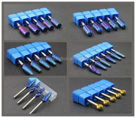 Qualität Mehrform-Hartmetall-Rotationsfräser-Set mit 1/4" Schaft für Druckluftschleifer Fabrik
