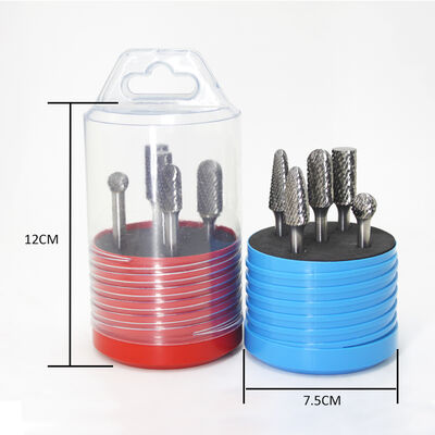 Qualität 5pcs 1/4 Zoll 6mm Schaft Die Double Cut Carbide Rotary Burrs Set Die Schleifmaschine Bits für Schnitzen Polieren Gravur Fabrik